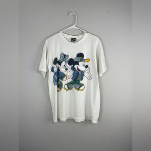 Vintage 90s Mickey & Minnie Mouse Hip Hop Winter T-Shirt Mickey Unlimited Sz L